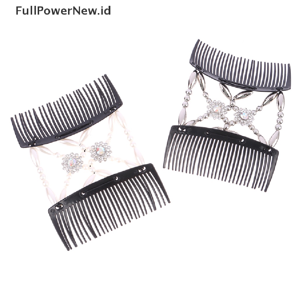 Power Wanita DIY Manik-Manik Berlian Imitasi Mengkilap Rambut Cakar Klip Hiasan Kepala Sanggul Ponytail Holder ID
