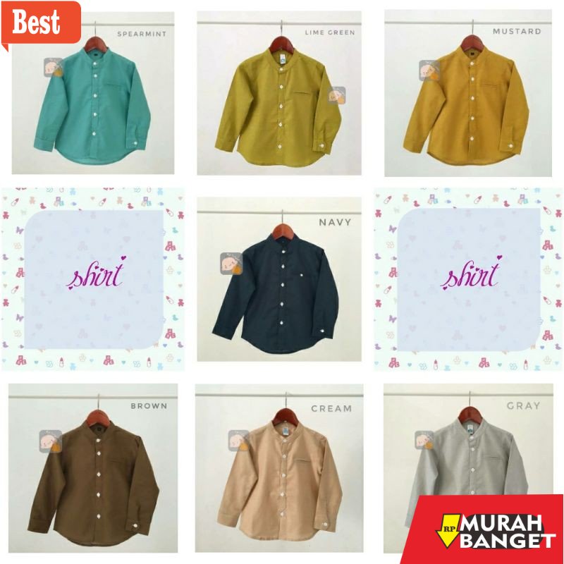 KEMEJA BUAT LEBARAN UNTUK PRIA TERBARU- Kemeja Koko Panjang Katun Couple Anak Laki Ayah JUMBO XL Vin