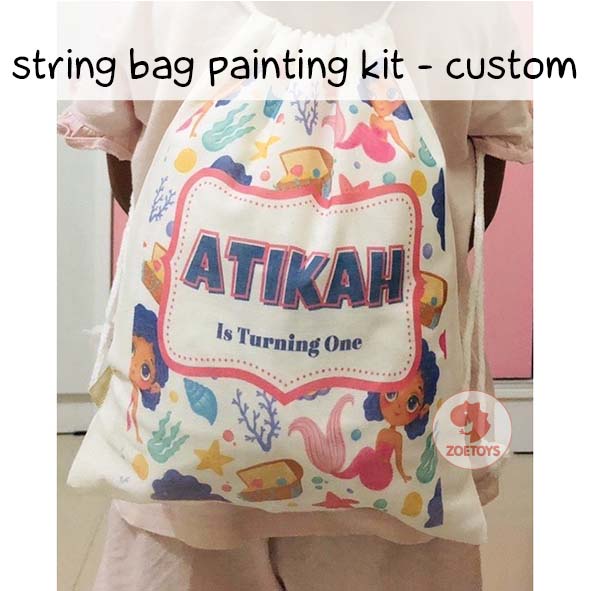 Zoetoys String Bag Painting Kit Custom | Hampers Tas Serut Anak Edukasi