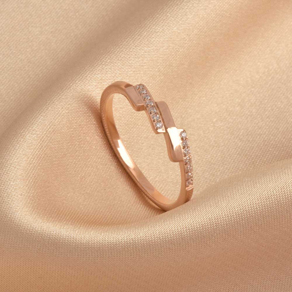 Elegan Korea Zirkon Kristal Baja Titanium Rose Gold Wanita Fashion Perhiasan Pernikahan Pertunangan Rings