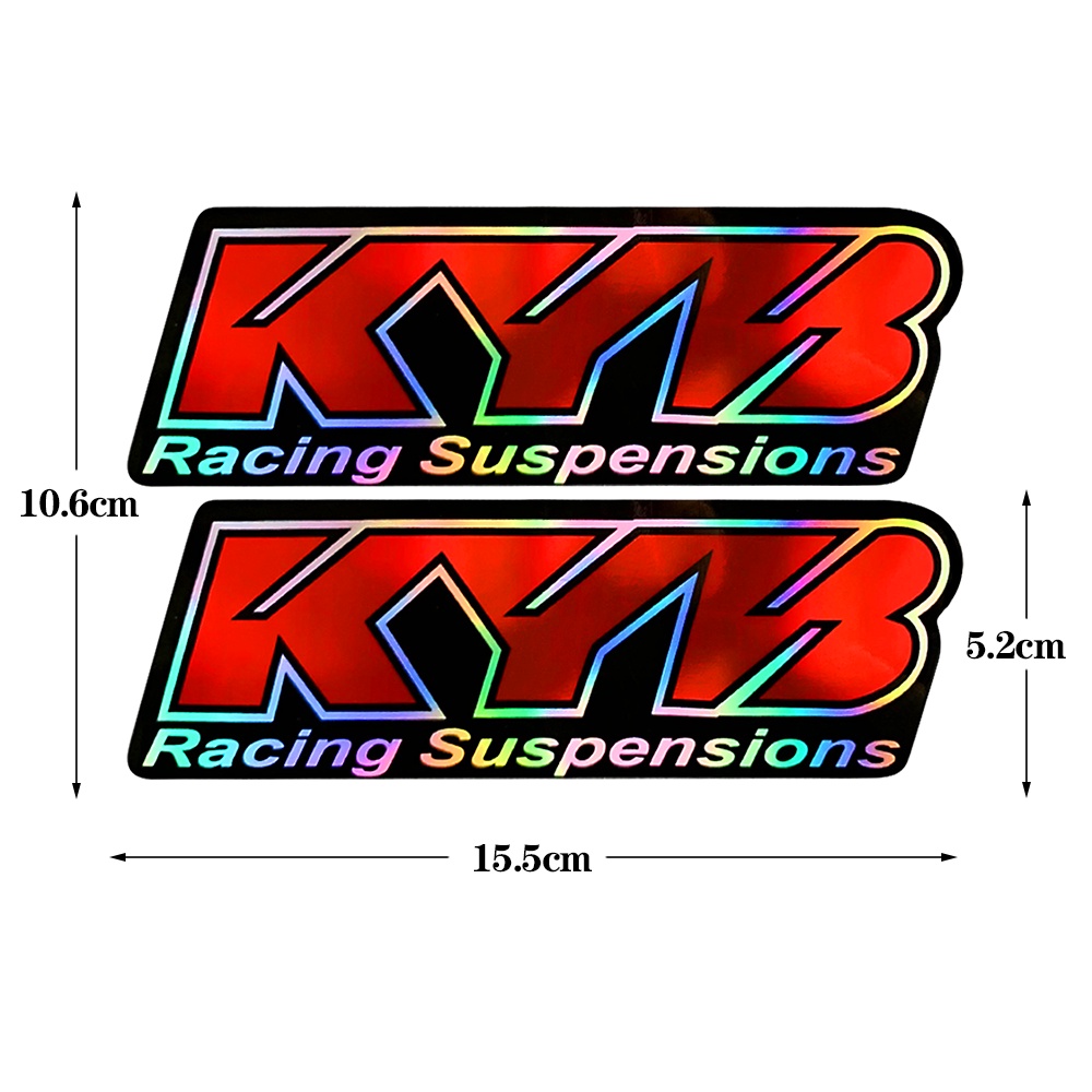 Kyb Logo Sepeda Motor Shock Absorber Dekoratif Stiker Reflektif Tahan Air Merah Decals Racing Retrofitted Aksesoris