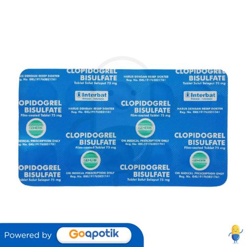 CLOPIDOGREL BISULFATE INTERBAT 75 MG STRIP 10 TABLET