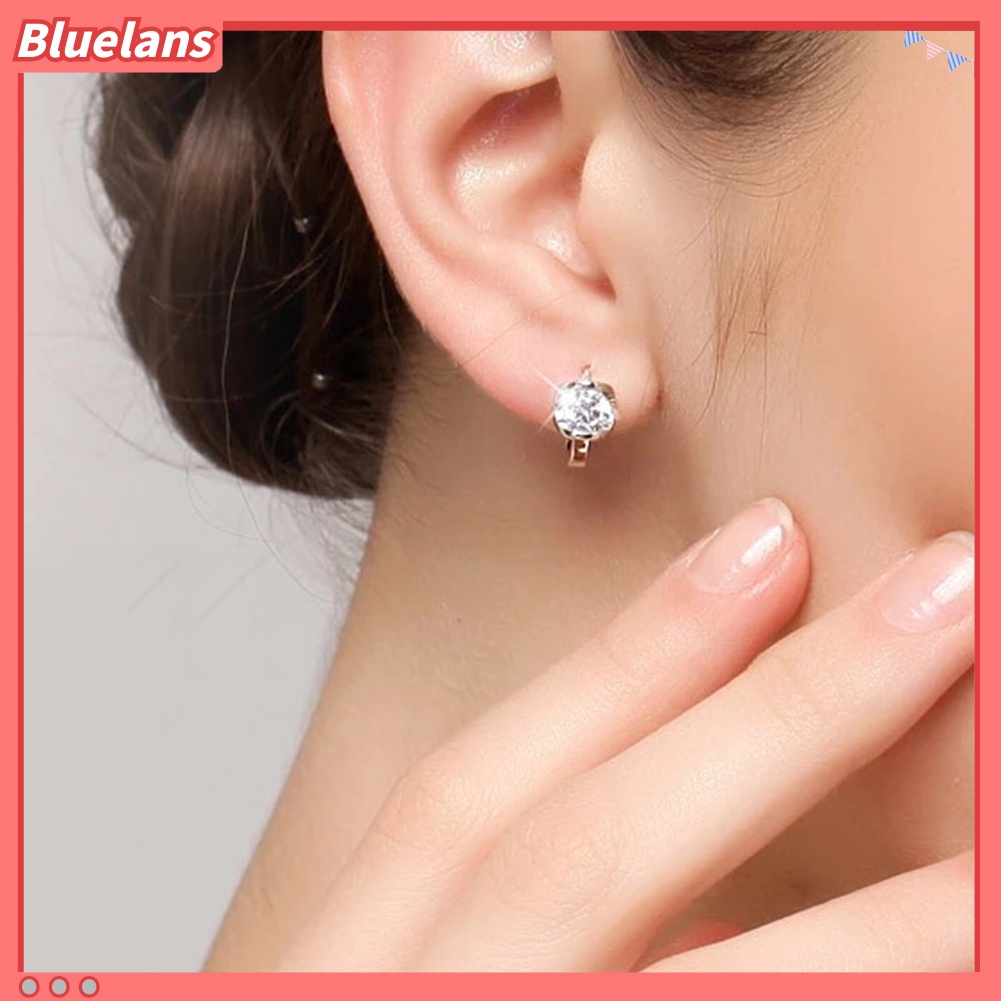 {In Stock} Fashion Wanita Cubic Zirconia Hias Huggie Anting Tindik Pesta Perhiasan Hadiah