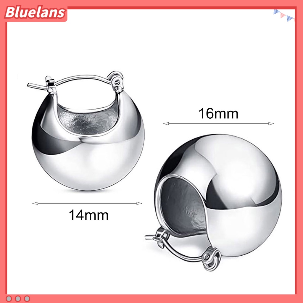 {In Stock} 1pasang Anting Wanita Bentuk Bola Temperamen Indah Punk Bulat Hoop Earrings Perhiasan Hadiah