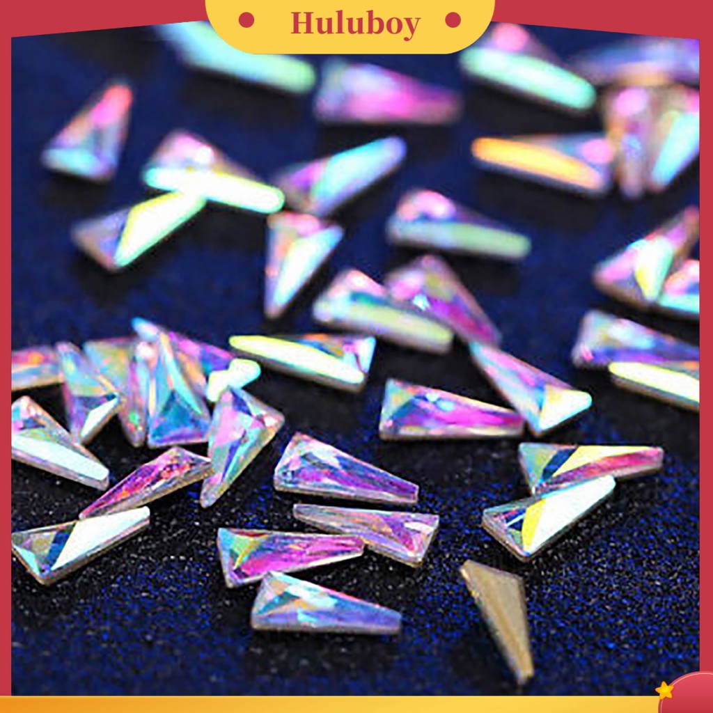 {In Stock} 10Pcs Wanita Segitiga Nail Art Tip Berlian Imitasi Mengkilap DIY Dekorasi Manicure Kit