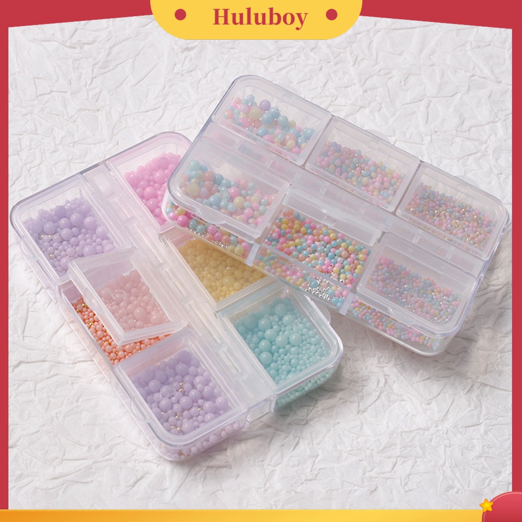 {In Stock} 1kotak Manik-Manik Kuku Warna Permen 6kisi Tiga Dimensi Bentuk Bola Bulat Mini Halus DIY Nail Art Hadiah Manik-Manik Kuku Kaviar Dekorasi 3D Untuk Lady