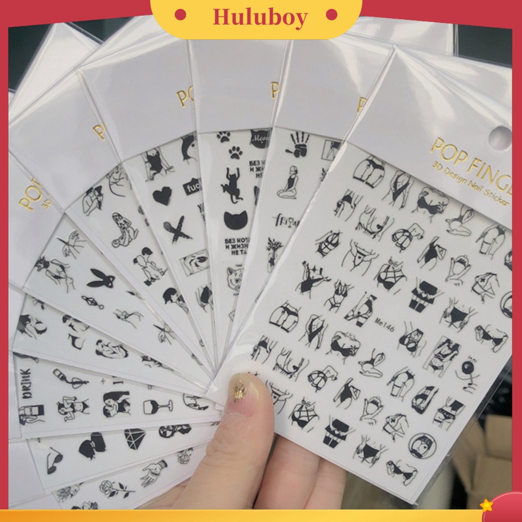 {In Stock} Stiker Kuku Pola Indah Perekat Diri 10gaya Gadis Seksi Stiker Kuku DIY Manicure Tips Decor Perlengkapan Kecantikan