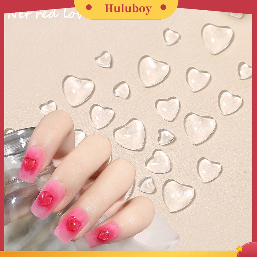 {In Stock} 20Pcs Dekorasi Kuku Transparan Bentuk Indah Mempesona Efek Visual Ramah Lingkungan 3D Cinta Hati Nail Art Decor Manicure Jewelry Untuk Salon Kuku