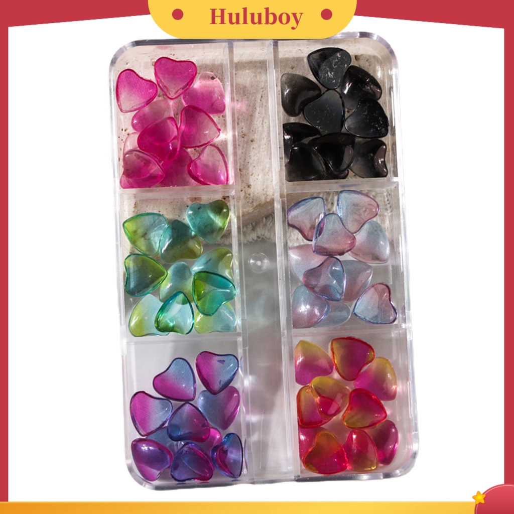 {In Stock} 1kotak Nail Art Dekorasi Bersinar Tiga Dimensi Gloss DIY Camelia Berlian Imitasi Lima Kelopak Bunga Hati Pesona Kuku Untuk Salon Kuku