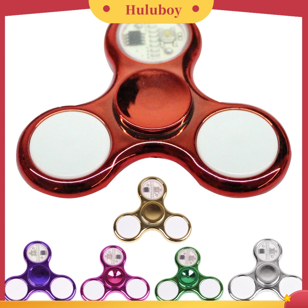 {In Stock} Spinner Jari Berputar Efek Cahaya Pola Berubah LED Electroplate Finger Fidget Hand Spinner Untuk Rumah