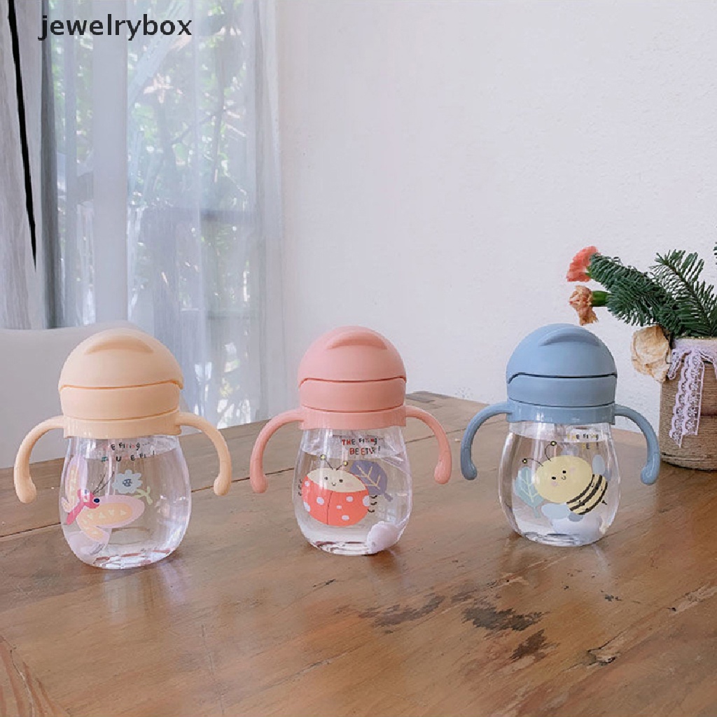 [jewelrybox] 250ml Baby Sippy Water Cup Kid Handle Belajar Makan Botol Minum Anti Tersedak Dengan Gravity Ball Kids Training Cup Dengan Sedotan Butik