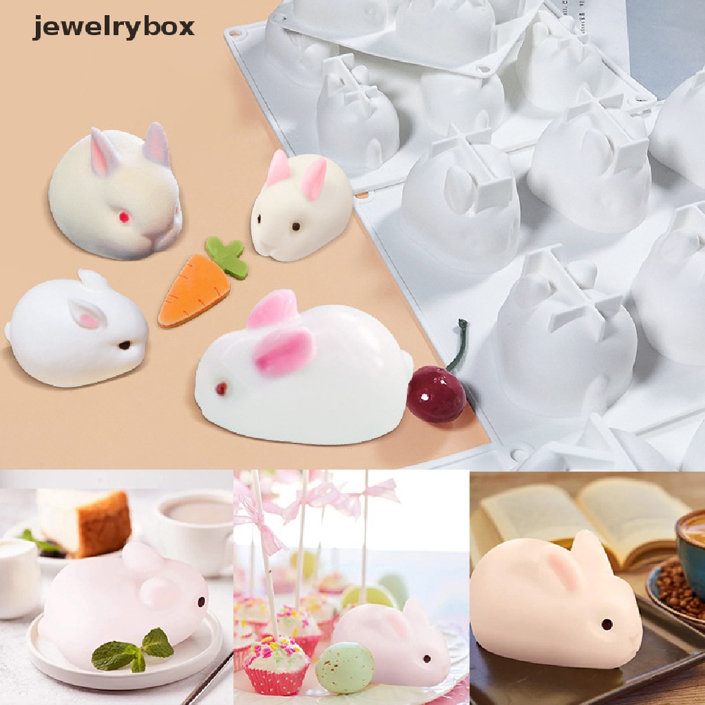 [jewelrybox] 1per6lubang Silikon 3D Bunny Kelinci Cetakan Kue Decorag Cetakan Untuk Baking Mousse Butik