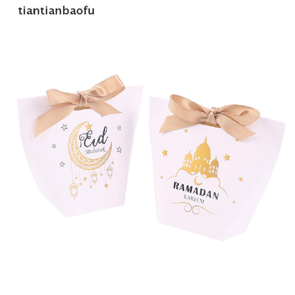 [tiantianbaofu] 10pcs Eid Mubarak Gift Box Ramadan Kareem Candy Bags Dekorasi Festival Islami Butik