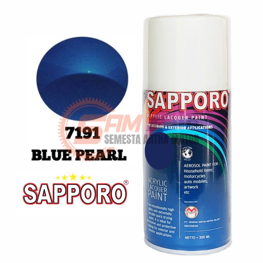 

Pilox Sapporo Blue Pearl 7191 Cat Semprot 300ml Pilok Biru Mutiara Aerosol Spray