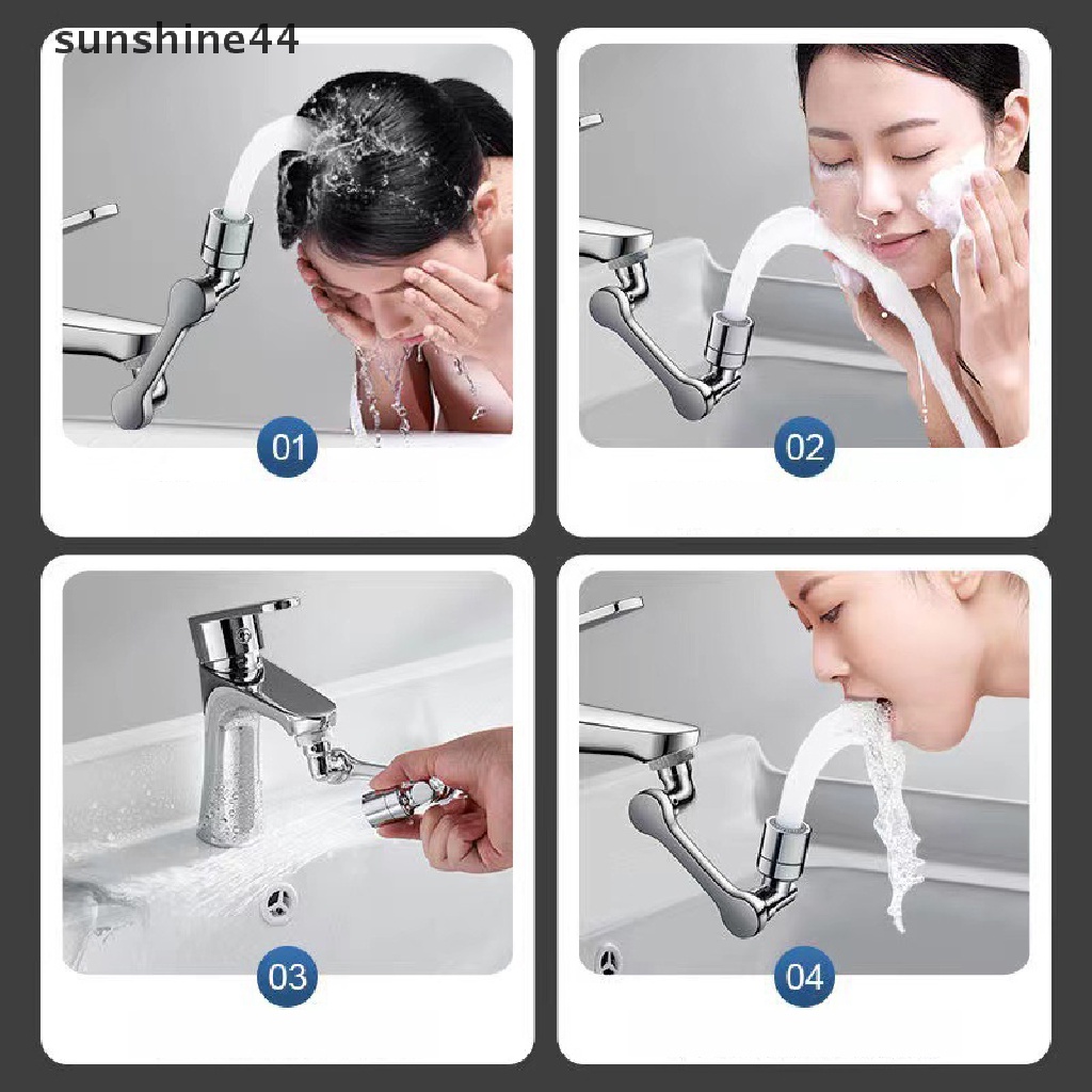 Sunshine Alloy Rotasi Universal Keran Aerator Retracta Lengan Robot Putar Faucet Extension Aksesori Dapur Faucet Extender ID