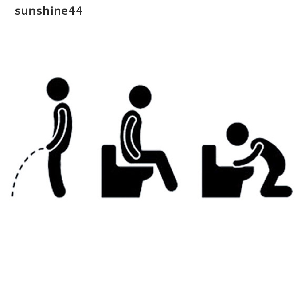 Sunshine Stiker Toilet Pria Lucu Stiker WC Removable Stiker Pintu Kamar Mandi Wall Sticker ID