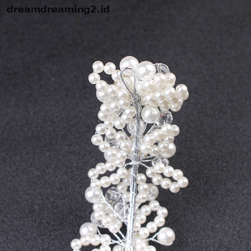 (hot) Bridal Wedding Headband Kristal Bunga Tiara Mahkota Mutiara Berlian Imitasi Rambut Band//