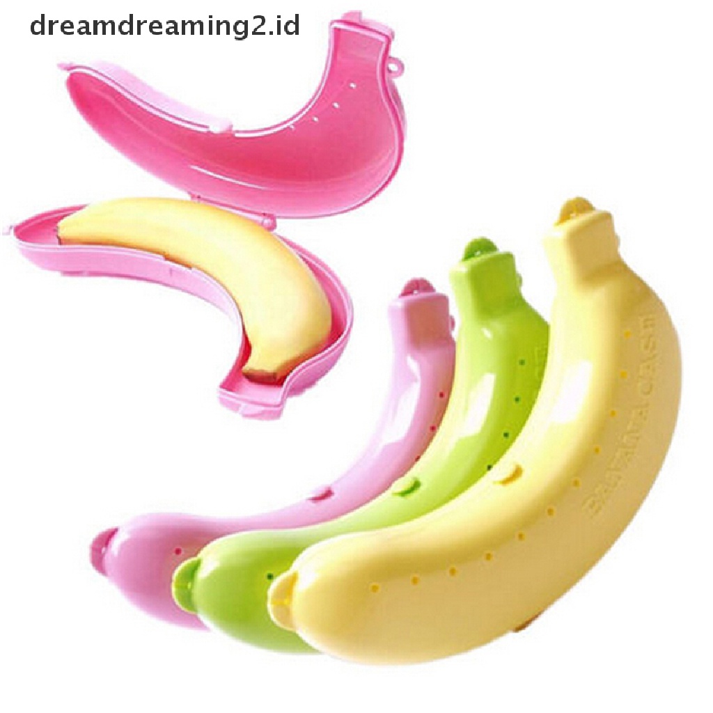 (hot) Kotak Pelindung Buah Pisang Lucu 3warna Holder Case Wadah Makan Siang Penyimpanan//