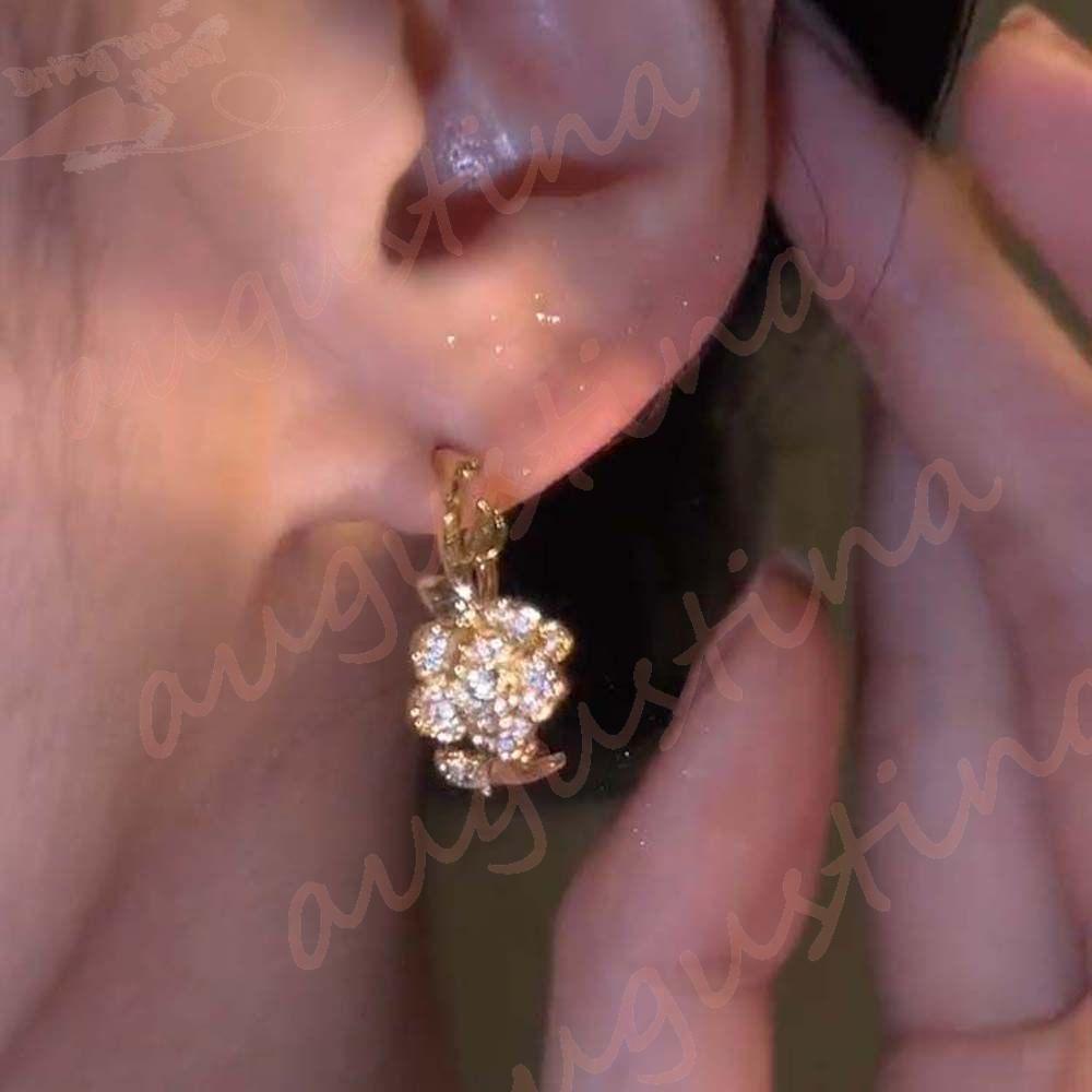 Agustinina Bunga Anting Fashion Gadis Hadiah Pesta Pernikahan Perhiasan Aksesoris Rose Ear Hook