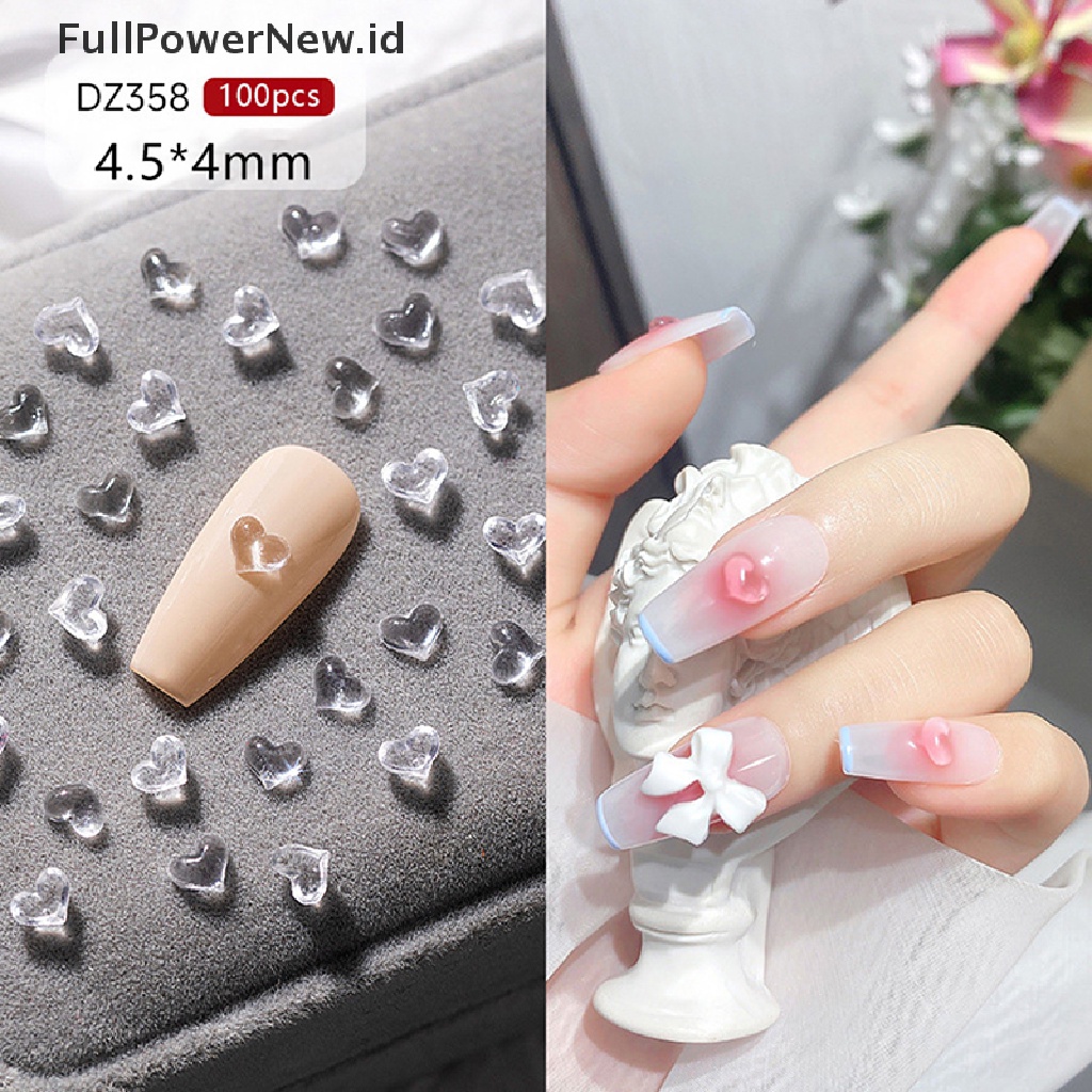 Power 100pcs Pesona Kuku 3D Nail Art Resin Nails Rhinestones Decals Untuk Kuku DIY ID