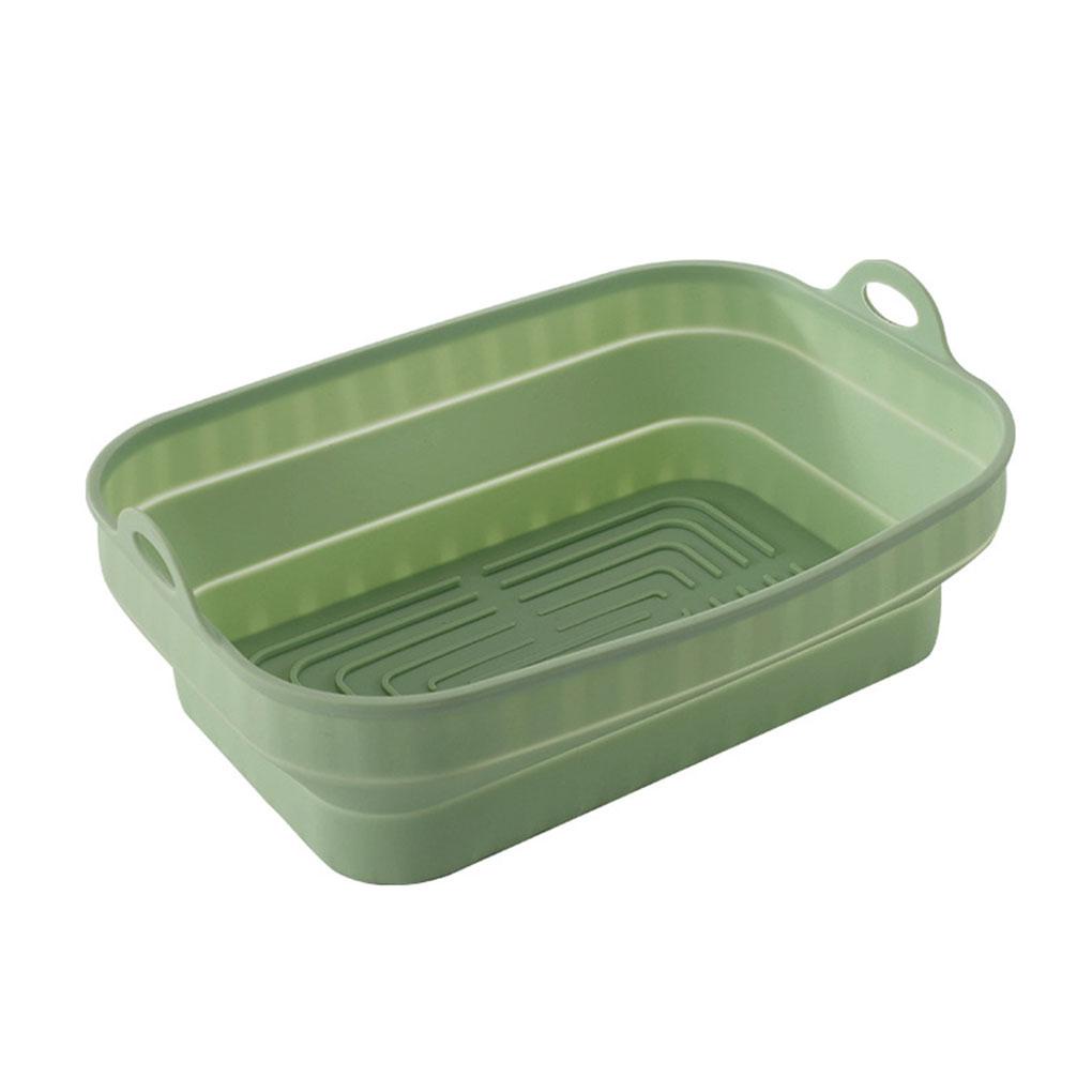 Silicone Air Fryer Basket Reusable Oven Pot Tray Bakeware Pizza Fried Chicken Tahan Panas Loyang Liners