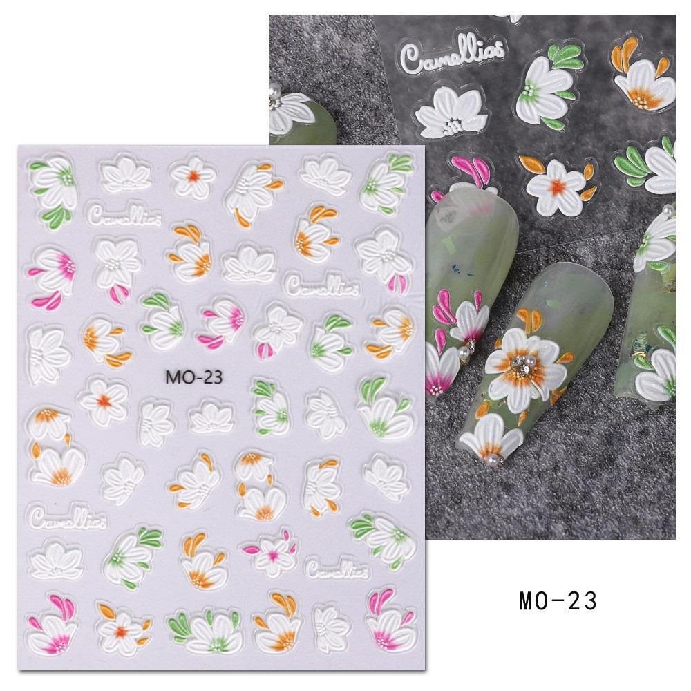 Mxbeauty Bunga Stiker Kuku Fashion Musim Semi Daun Gaya Jepang Cherry Blossom Self Adhesive Nail Dekorasi