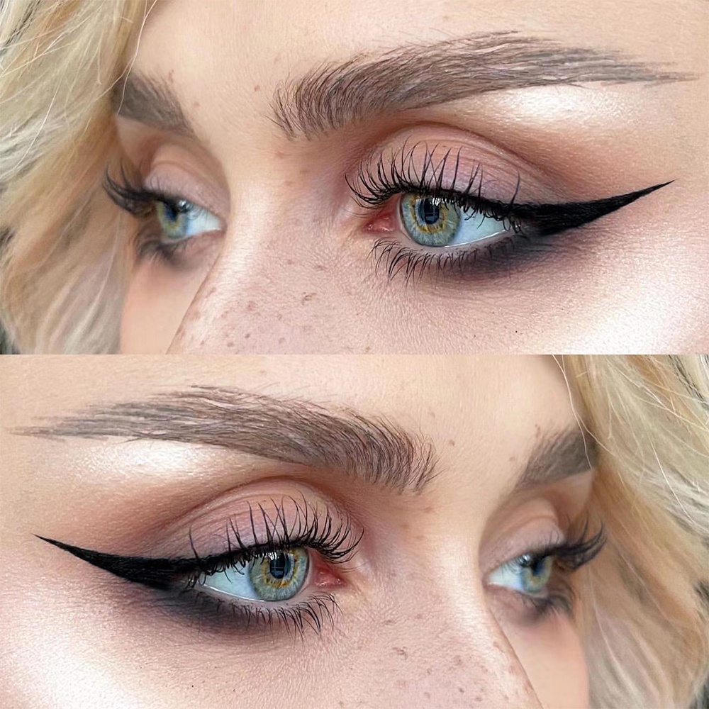 Sikat Alis Diagonal Ultra-Tipis Bilah Halus/Brush Eyeliner Rambut Serat Halus Lembut Alat Makeup