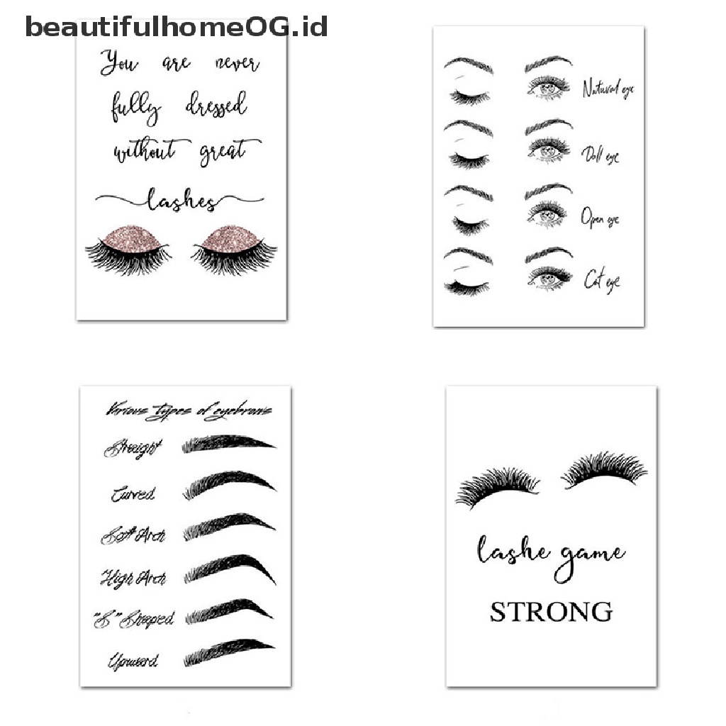 // Lebaran// Poster Dan Cetakan Makeup Lash Extensions Guide Wall Pager Gambar Toko Decor **
