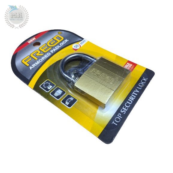 Gembok Kuning Kunci Pintu / Tas / Koper / Laci Ukuran 50 mm 50mm FREED OLS Gembok Besi Kuning Pres Leher Pendek 50 mm FREED Security Lock 2 Kunci [COD]