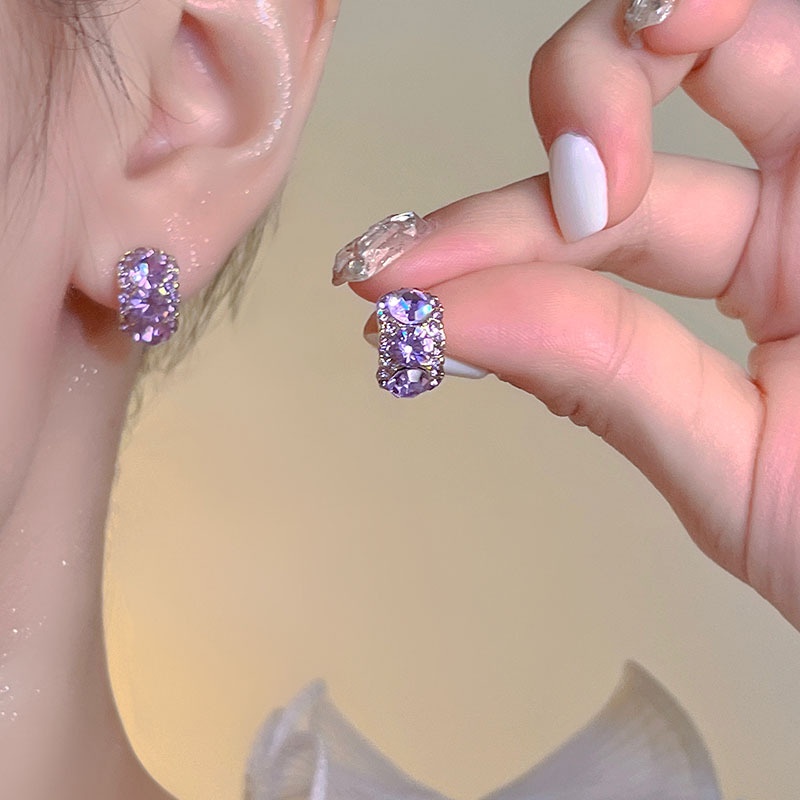 Anting Pejantan Berlian Imitasi Berbentuk C Korea Fashion Wanita Anting Serbaguna