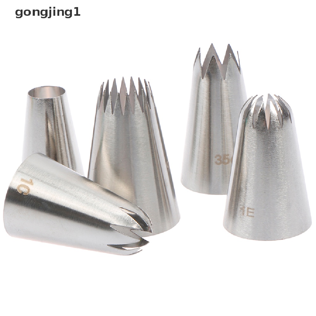 Ggg 5pcs/Set Besar Rusia Kue Krim Icing Piping Pastry Nozzle Tips Baking Tools ID