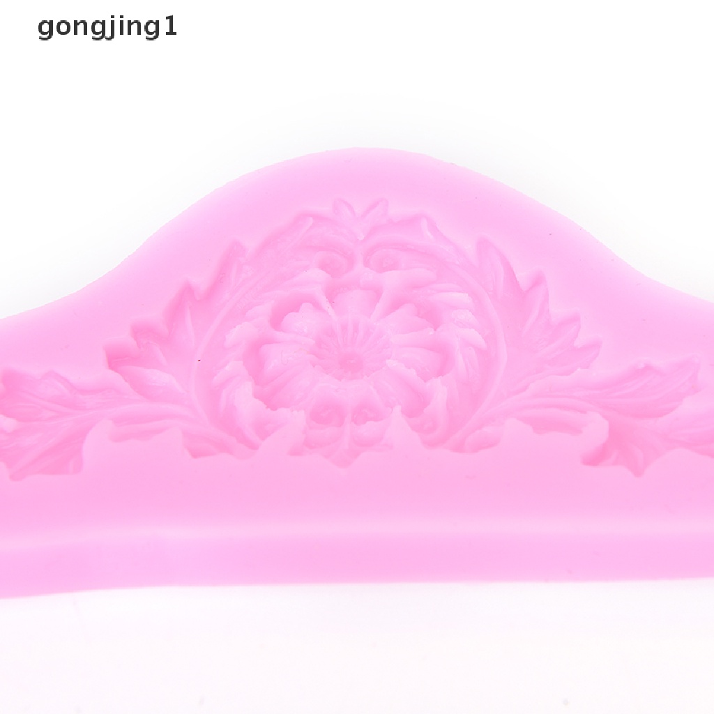 Ggg 3D Baroque Da Scroll Crown Sugar Fondant Alat Kue Bentuk Pemotong Cetakan Kue Silikon ID