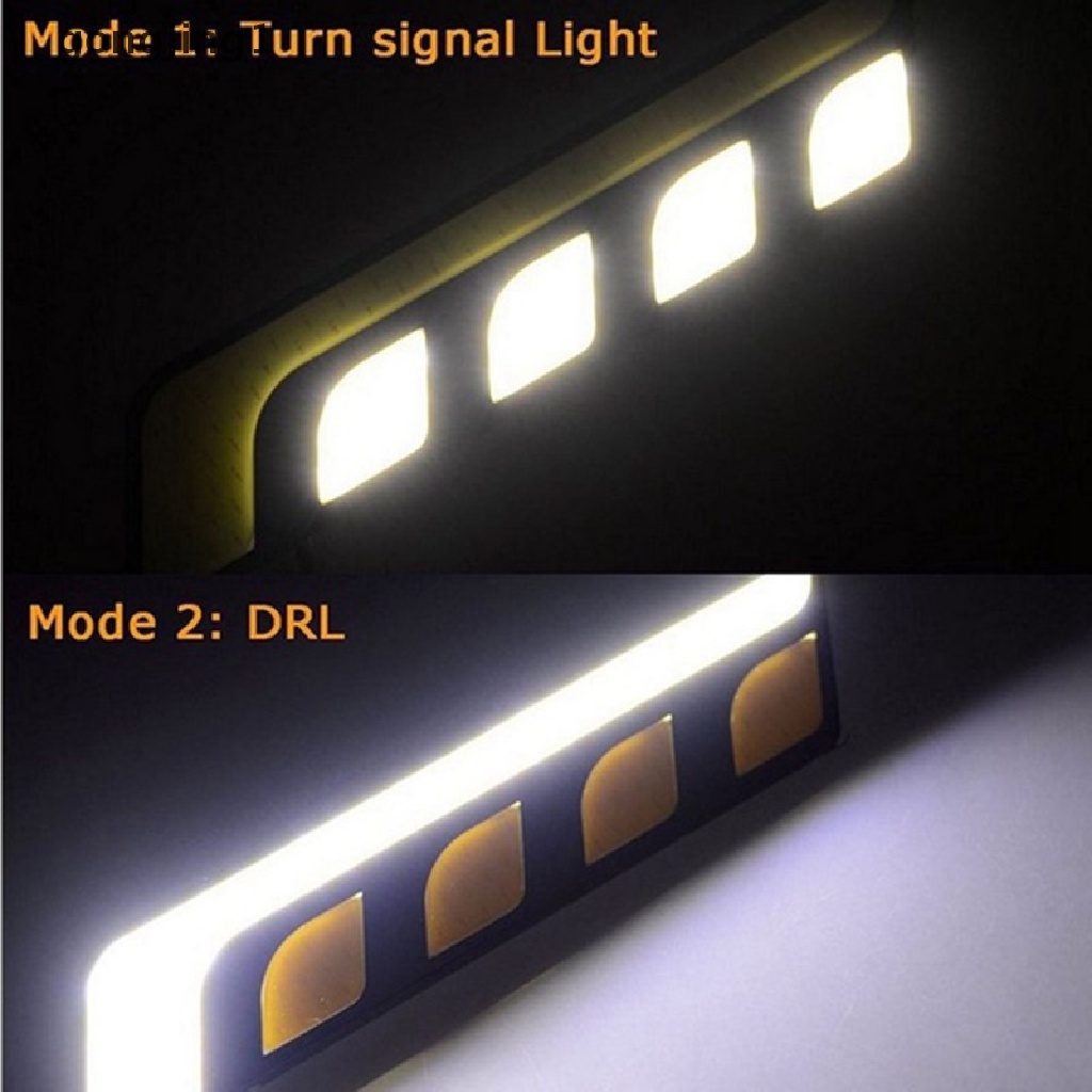 Ggg 1PC LED COB Fog Lamp Mobil Siang Hari Berjalan DRL Tahan Air Dengan Lampu Sein ID