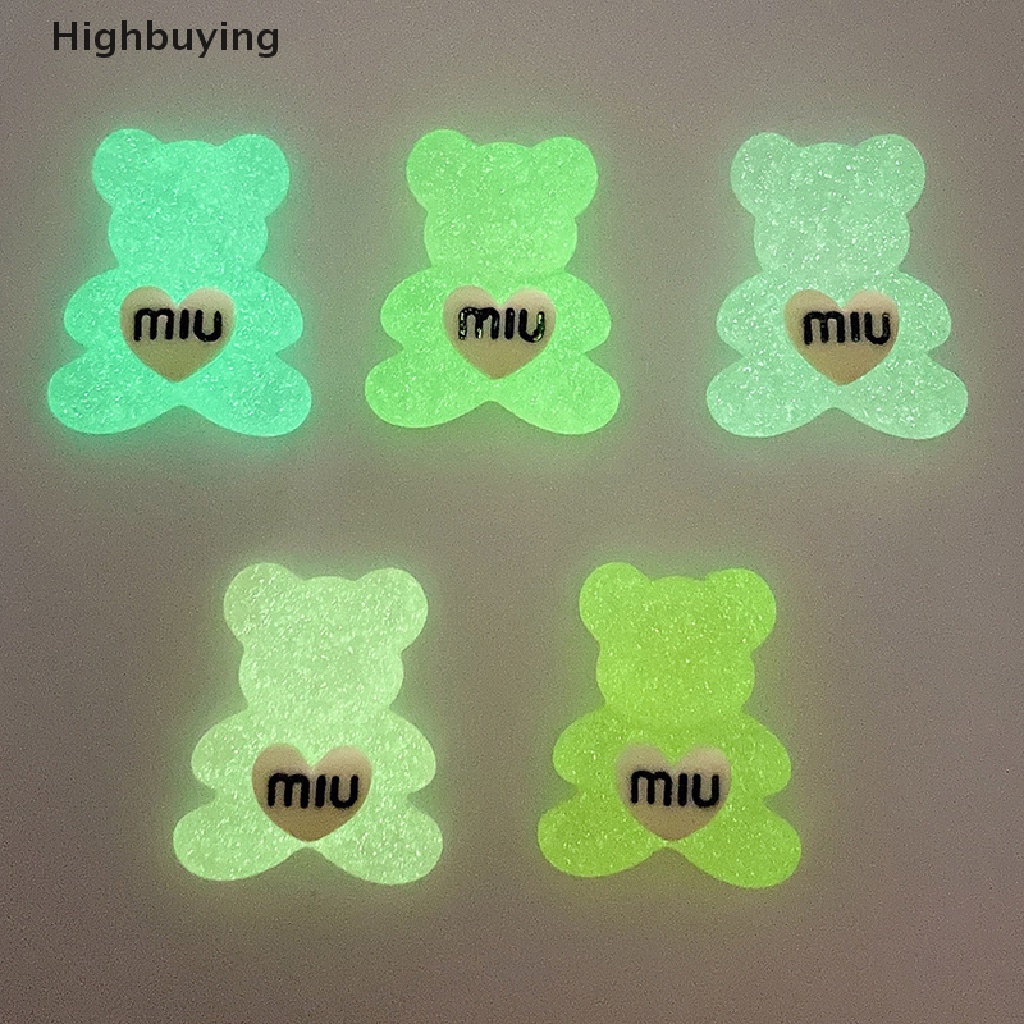 Hbid 2Pcs Luminous Mini Resin Beruang Dashboard Mobil Mainan Boneka Angka Dekorasi Taman Rumah Diy Lem Cream Phone Case Patch Bahan Glory