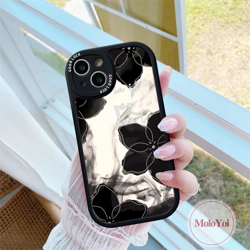 IPHONE Casing Ponsel Kompatibel Untuk Iphone11 14 13 12 Pro Max 7Plus 8Plus XR X XS Max 6 6s 7 8 plus SE 2020 Soft Tpu Mewah Vintage Floral Retro Flower Shockproof Back Cover