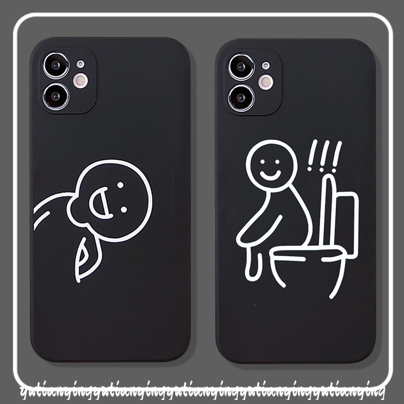 Infinix Hot 10s 12i 10Lite 9 20 20s 12 11 8 11s 10t Hot 12pro 11 10 12 9 Play Note 8 11 12 12 2023 G96 Smart 4 5 6 Plus Straight Edge Couple Soft Funny Cute Line Character Case