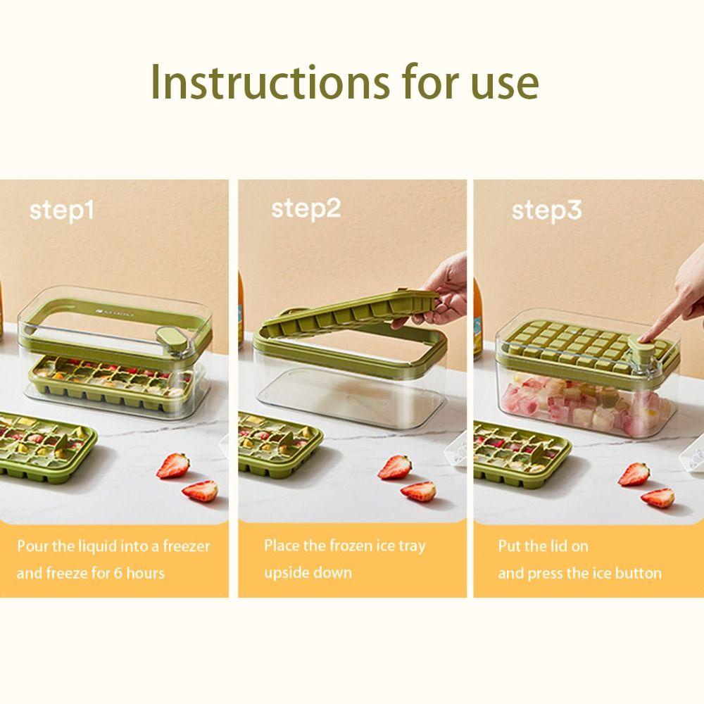 Populer Ice Cube Tray Kulkas Freezer One Press Deicing Pembuatan Es Food Grade