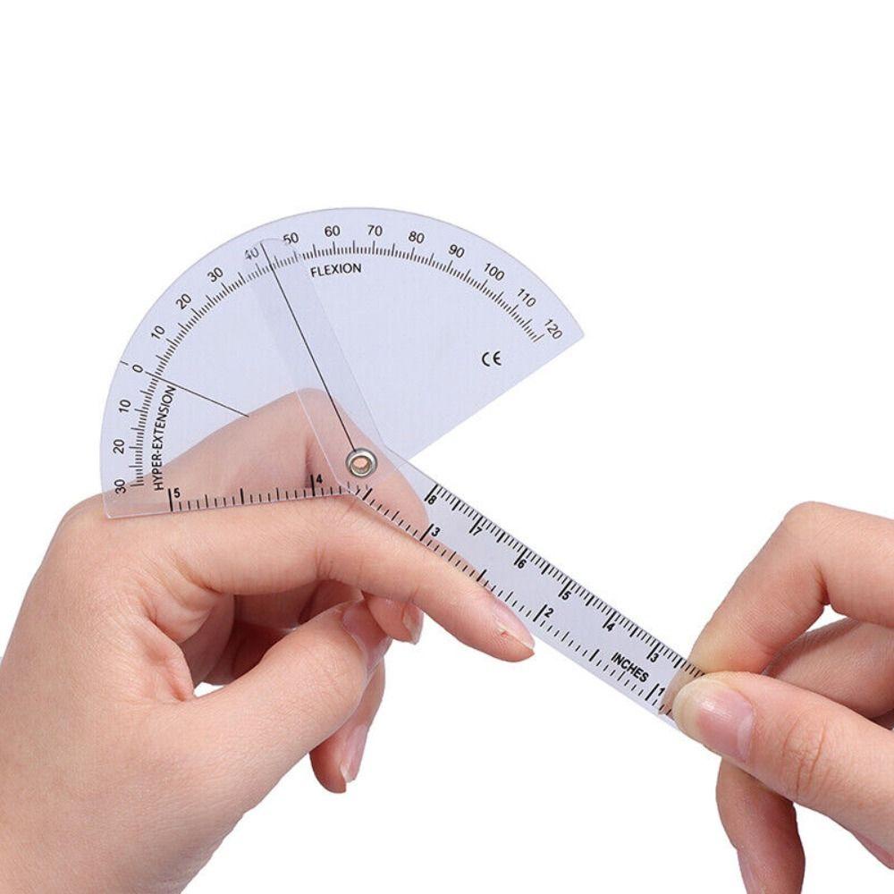 Nanas 3Pcs Jari Goniometer Medis 180derajat Profesional Penggaris Sudut