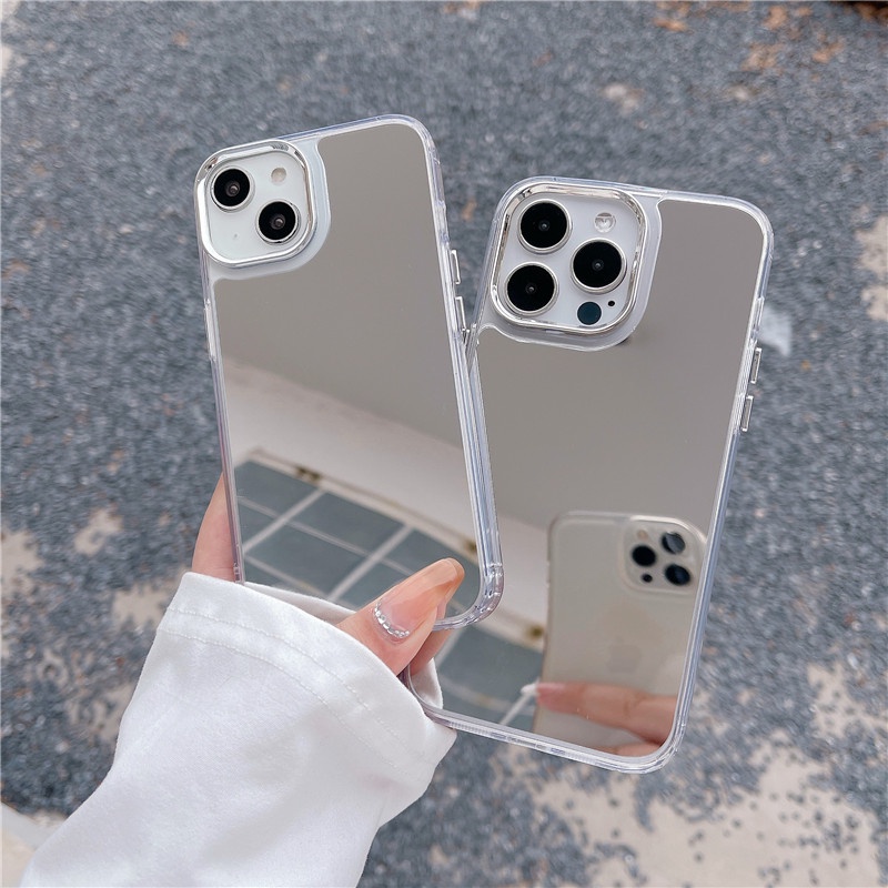 IPHONE Sumber Bahan casing Ponsel Permukaan Cermin Terang Kompatibel Untuk Iphone14 13 12 11promax 14pro 12pro X XS XR XSMAX casing Penutup Belakang shockproof