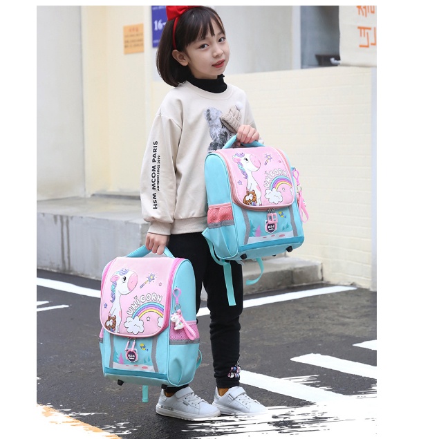 T0309 Tas ransel unicorn square sekolah import harga grosir bisa bayar di tempat