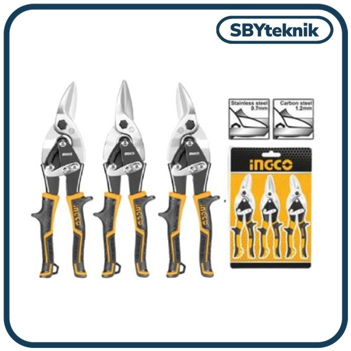 

Aviation Snip (10") INGCO HTSNK0110 - Gunting Baja Ringan Holo Hollow