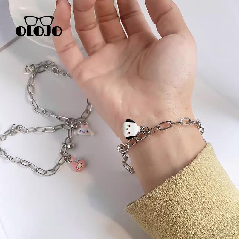 【COD】Gelang Lonceng Sanrio Indah Pochacco Bell Gelang Pasangan Teman Siswa Hadiah Gelang Yang Dapat Disesuaikan