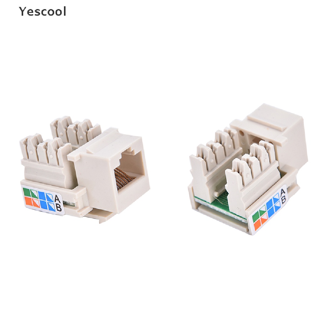 Yescool CAT5 RJ45 Punch Down Keystone Jack CAT5 Jaringan Eterna RJ45 Putih Lot  Baru CAT5 RJ45 Punch Down Keystone Jack CAT5 Network Ethernet RJ45 Putih Lot  Hot Cat5 RJ45 Pukul