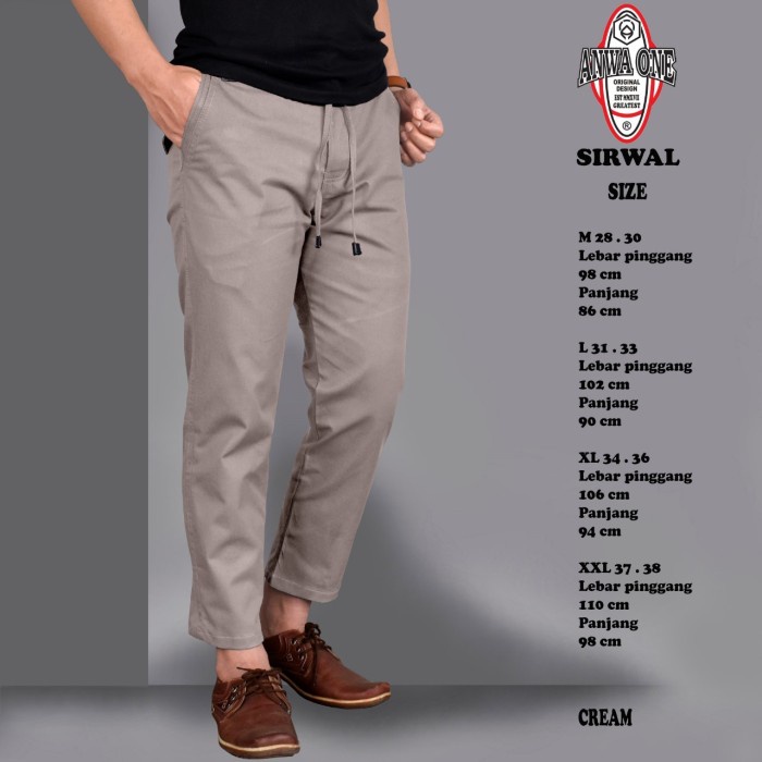 celana chinos Sirwal muslim pria/celana Sirwal  Anwa one - brown, M