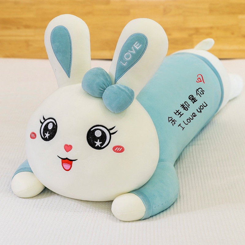 Boneka Mainan Mewah Kelinci Lucu Baru Boneka Kain Tidur Strip Lempar Bantal Sebagai Hadiah Kecil Untuk Perempuan