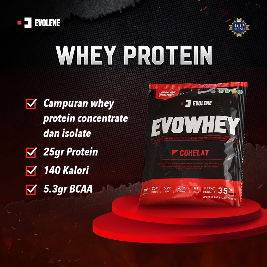 Evowhey SACHET - Suplemen Fitness - Suplemen Workout Evolen Evoline Jakarta