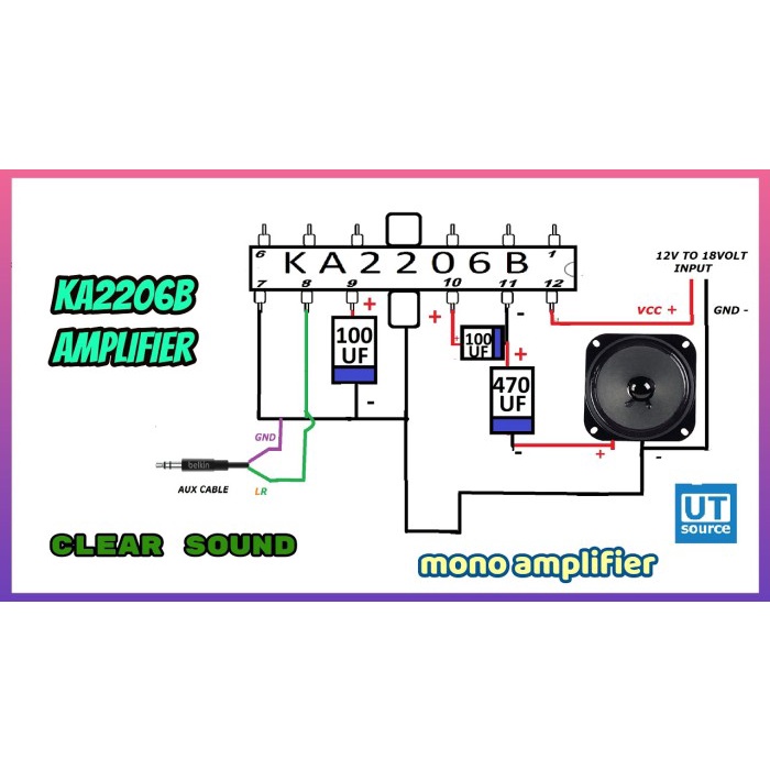 KA2206 KA2206B KA 2206 2206B IC Amplifier Stereo