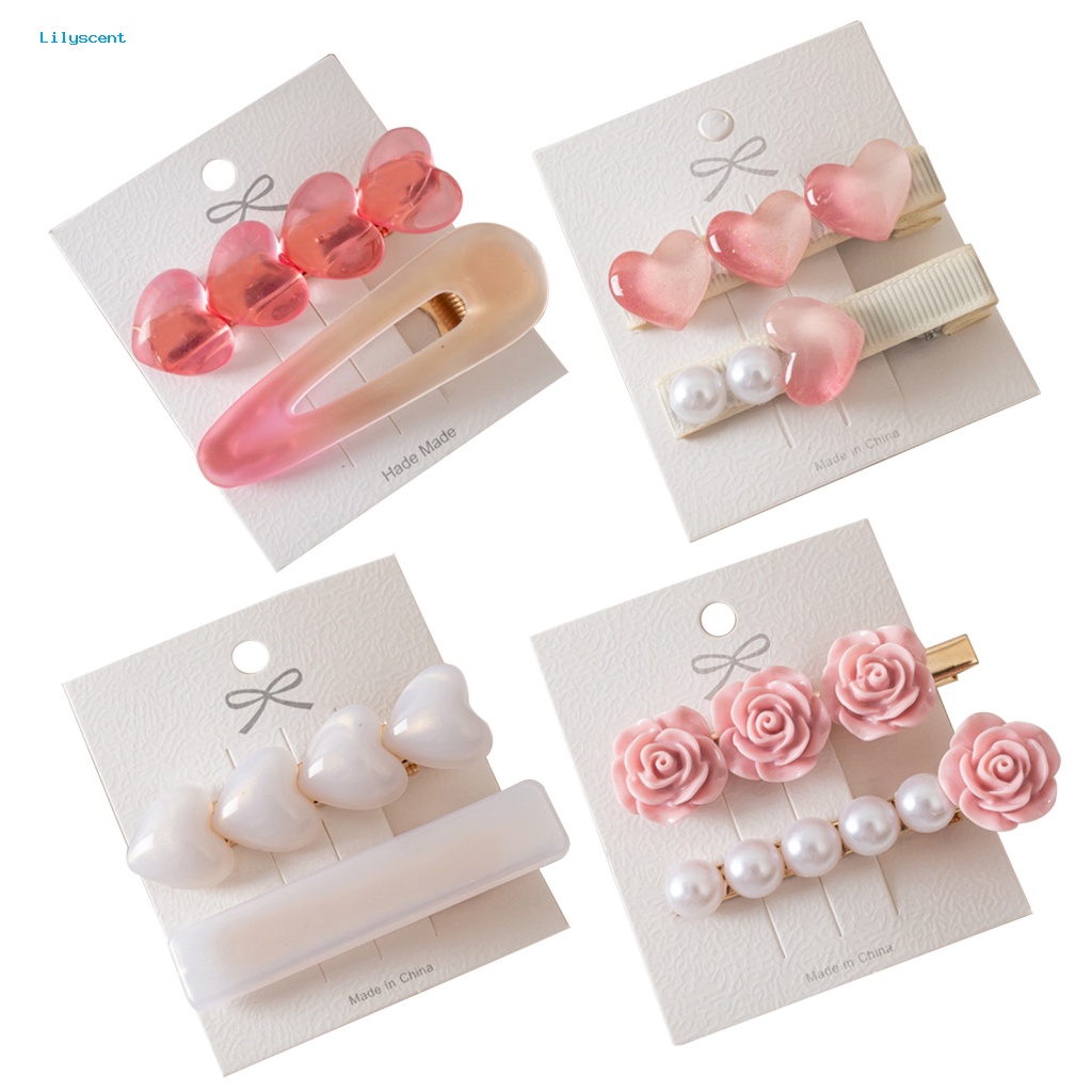 Lilyscent 1pasang Jepit Rambut Siswa Stainless Wanita Hadiah Siswa Poni Hairclips Warna Gradasi