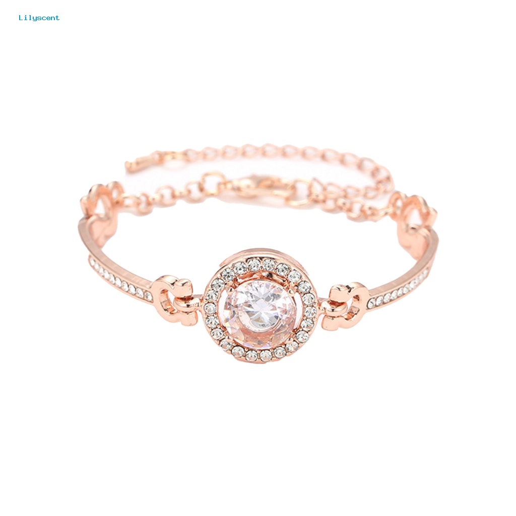 Lilyscent Gelang Perhiasan Ultra Ringan Untuk Wanita Fashionable Women Bracelet Dengan Berlian Imitasi Adjustable