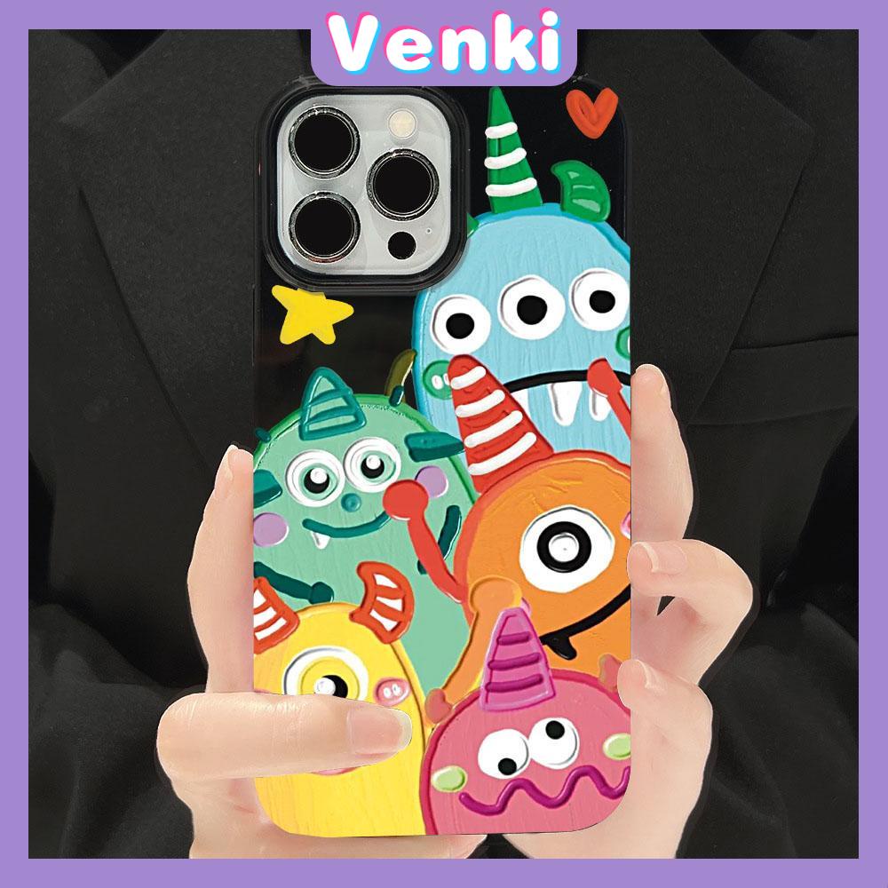 Case for iPhone 11 Soft TPU Glossy Black Candy Case Cute Cartoon Monsters Camera Protection Shockproof For iPhone 14 13 12 11 Pro Max 7 8 Plus X XR